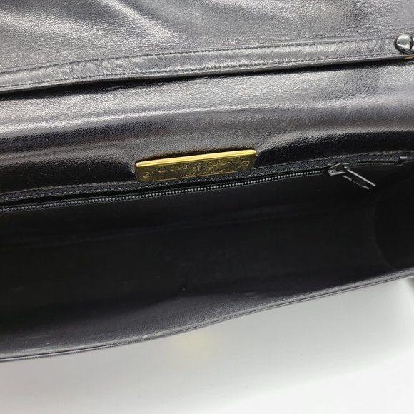 Charles Jourdan Vintage Black Leather Purse Clutch - Picture 6 of 10